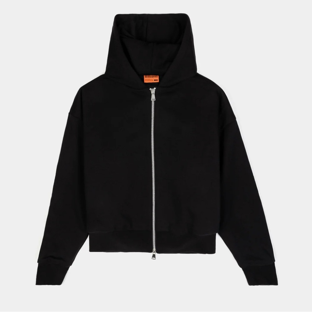 Maison Article Double Fleece Black Zip-Up Hoodie. NWT